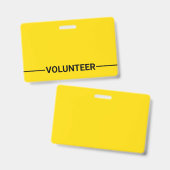 Badge Volontaire jaune vierge (Recto et verso)