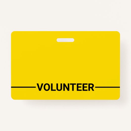 Badge Volontaire jaune vierge (Devant)