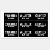 Badge volontaire noir avec Étiquettes de nom d'équ (Feuille)