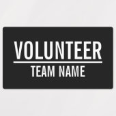 Badge volontaire noir avec Étiquettes de nom d'équ (Design 2)