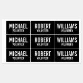 Badge volontaire noir avec Étiquettes de nom perso (Feuille)