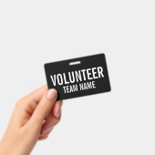 Badge volontaire noir avec nom d'équipe personnali (Manuel / portable)