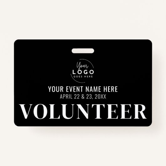 Badge Volontaire noir blanc (Dos)