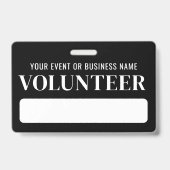 Badge Volontaire noir et blanc (Arrière)