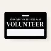 Badge Volontaire noir et blanc (Dos)