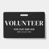 Badge Volontaire noir et blanc (Dos)