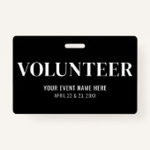 Badge Volontaire noir et blanc (Devant)