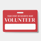 Badge Volontaire rouge et blanc (Avant)