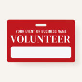 Badge Volontaire Rouge Et Blanc (Dos)