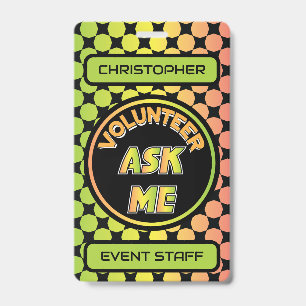 Badge voor personeel op vrijwillige evenementen