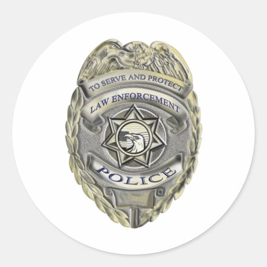 badge voor politiediensten ronde sticker (Voorkant)