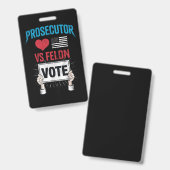 Badge Vote Procureur contre Criminel (Avant & arrière)