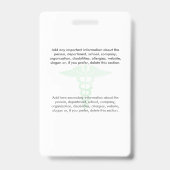 Badge Votre entreprise Logo Blanc Nom moderne Balise Bad (Back)