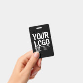 Badge Votre logo avec code QR et texte modifiables (Manuel / portable)
