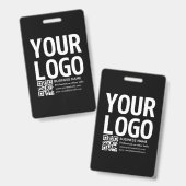 Badge Votre logo avec code QR et texte modifiables (Avant & arrière)