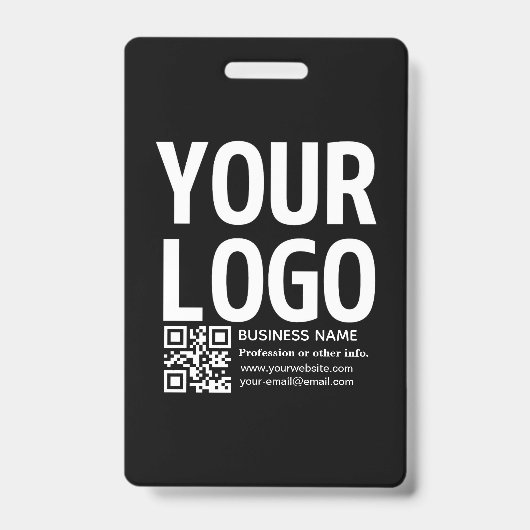 Badge Votre logo avec code QR et texte modifiables (Avant)
