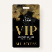 Badge Votre logo Black Gold Event VIP (Devant)