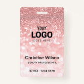 Badge votre logo carte d'identité salon de beauté partie (Devant)