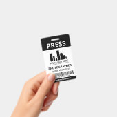 Badge Votre logo code barre ID presse noir (Manuel / portable)