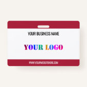 Badge Votre logo Entreprise Texte personnalisé Nom comme (Devant)