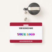 Badge Votre logo Entreprise Texte personnalisé Nom comme (Back with Retractable)