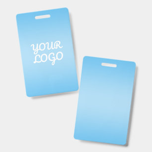 Badge Votre logo & ombre simple moderne Bleu clair