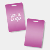 Badge Votre logo & ombre simple moderne | Violet (Avant & arrière)