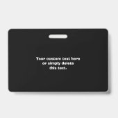 Badge Votre logo ou image et texte modifiable | Noir & B (Arrière)