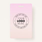 Badge Votre logo téléchargé | Texte circulaire modifiabl (Devant)