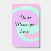 Badge Votre message ici ajouter texte nom monogramme ros (Arrière)