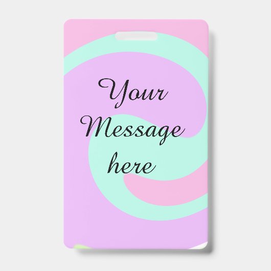 Badge Votre message ici ajouter texte nom monogramme ros (Avant)