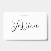 Badge Votre nom | Écriture élégante (Arrière)