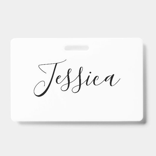 Badge Votre nom | Écriture élégante (Avant)