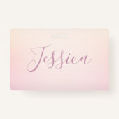 Badge Votre nom | Elegant Script Soft Ombre (Dos)
