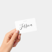 Badge Votre nom | Script élégant (Manuel / portable)