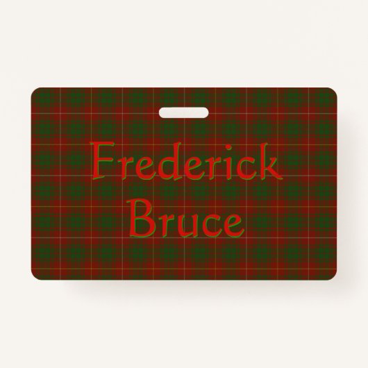 Badge Votre nom sur Bruce Clan tartan (Devant)