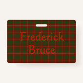 Badge Votre nom sur Bruce Clan tartan (Dos)