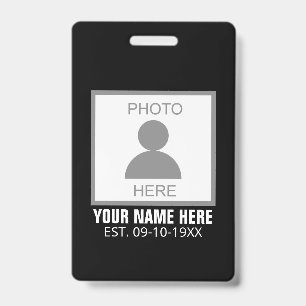 Badge Votre photo ici Nom et Âge