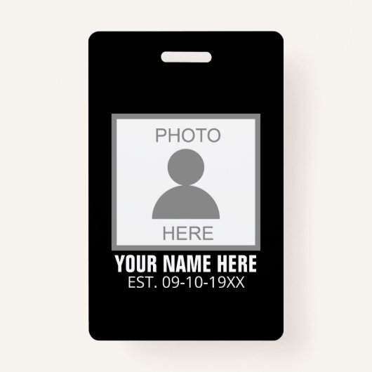 Badge Votre photo ici Nom et âge (Devant)