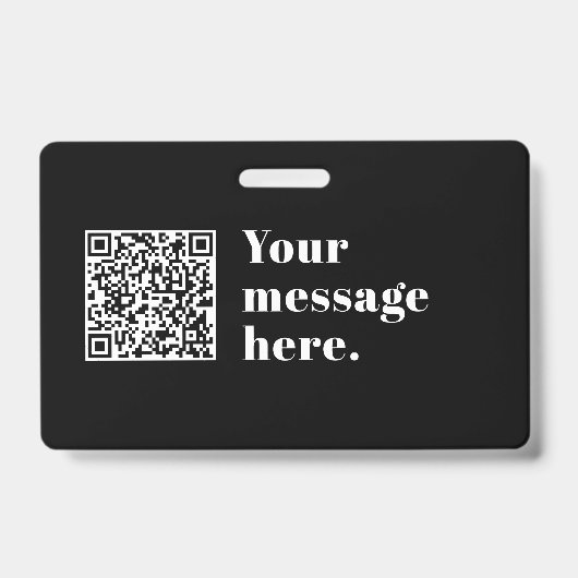 Badge Votre propre code QR téléchargé & texte rétro modi (Avant)