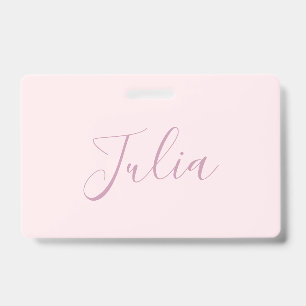 Badge Votre texte Écriture élégante et rose blush doux