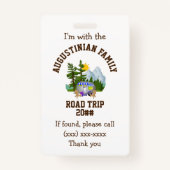 Badge Voyage sur la route familiale PERDU ENFANT (Devant)