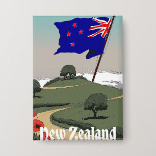 Badge Voyage Vintage Nouvelle-Zélande