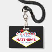 Badge VOYAGE VIP Pass Anniversaire Fête Invitation (Avant avec lanière)