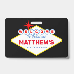 Badge VOYAGE VIP Pass Anniversaire Fête Invitation