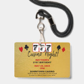 Badge VOYAGE VIP Pass Anniversaire Fête Invitation (Arrière avec lanière)