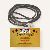 Badge VOYAGE VIP Pass Anniversaire Fête Invitation (Derrière avec lanière)