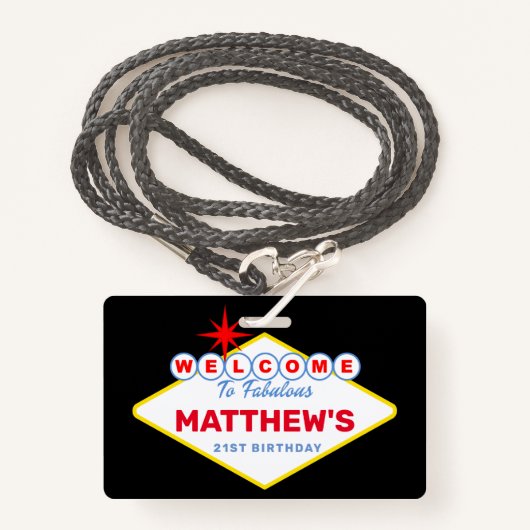 Badge VOYAGE VIP Pass Anniversaire Fête Invitation (Devant avec lanière)