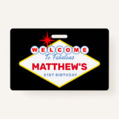 Badge VOYAGE VIP Pass Anniversaire Fête Invitation (Devant)