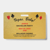 Badge VOYAGE VIP Pass Bachelor Party Invitation (Arrière)